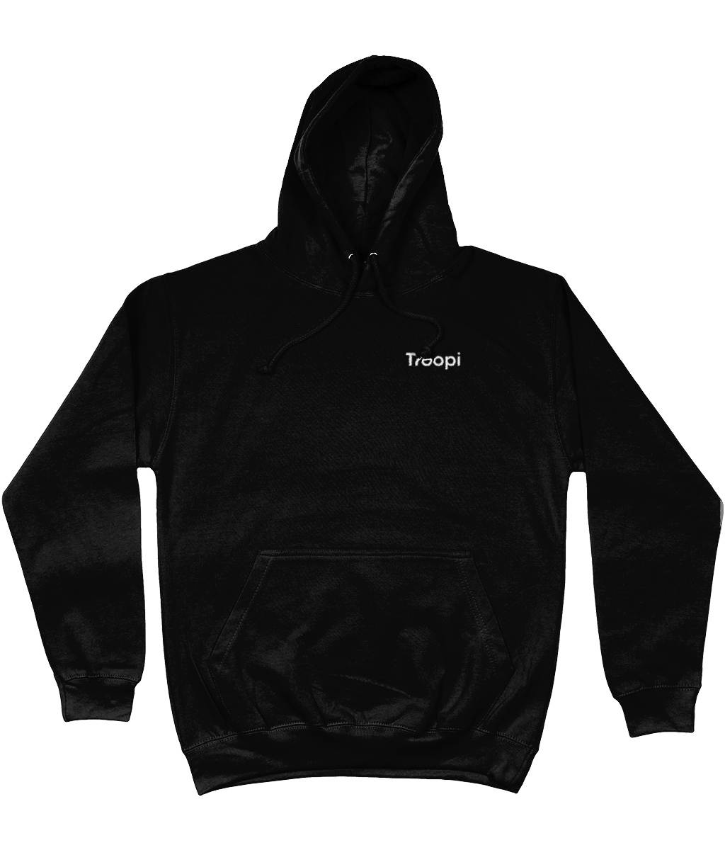 Troopi Original Hoodie White on Black