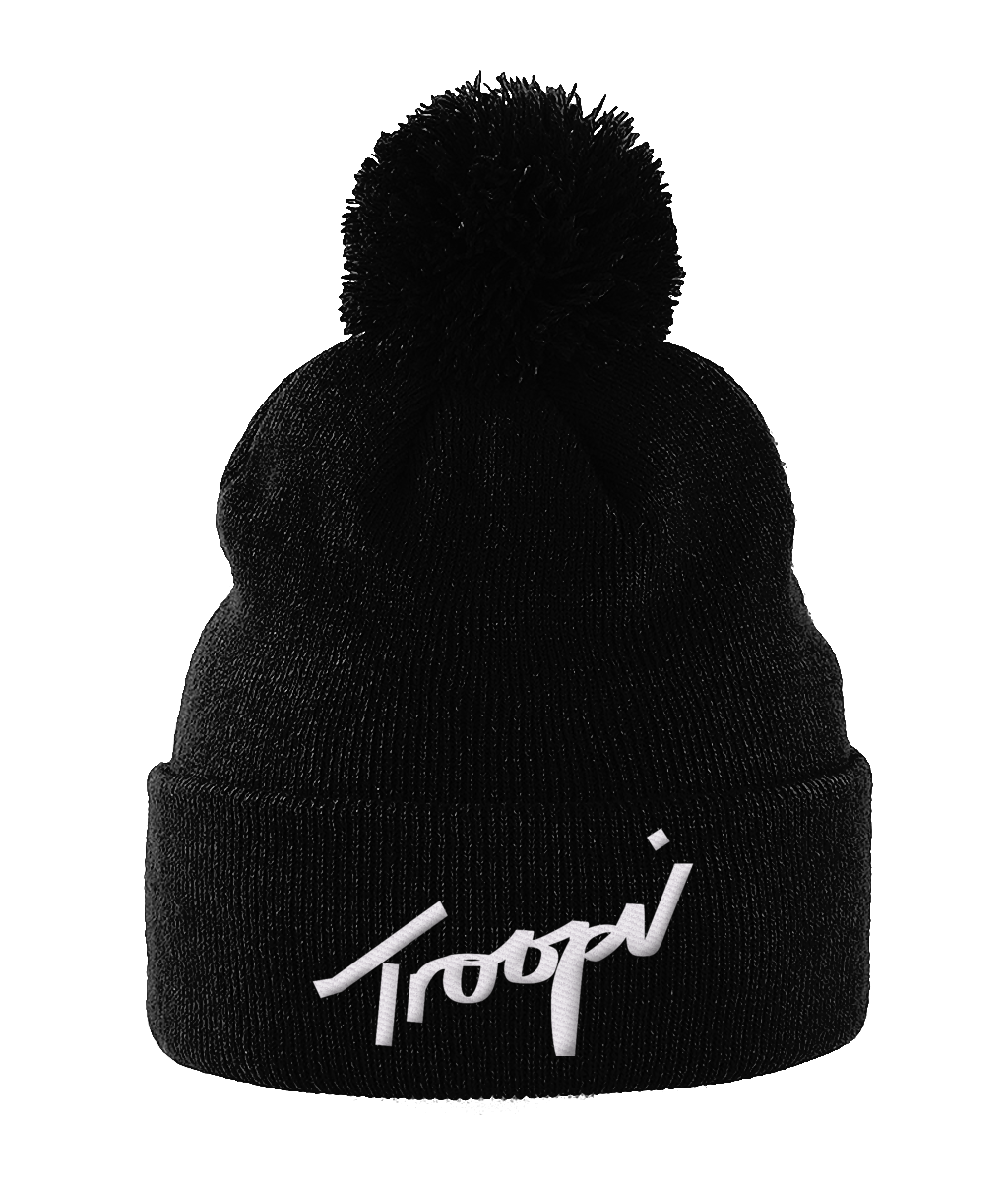 Troopi by EC Pom Pom Beanie Black